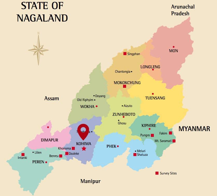 Contact Us Nagaland Forest Department   Map 